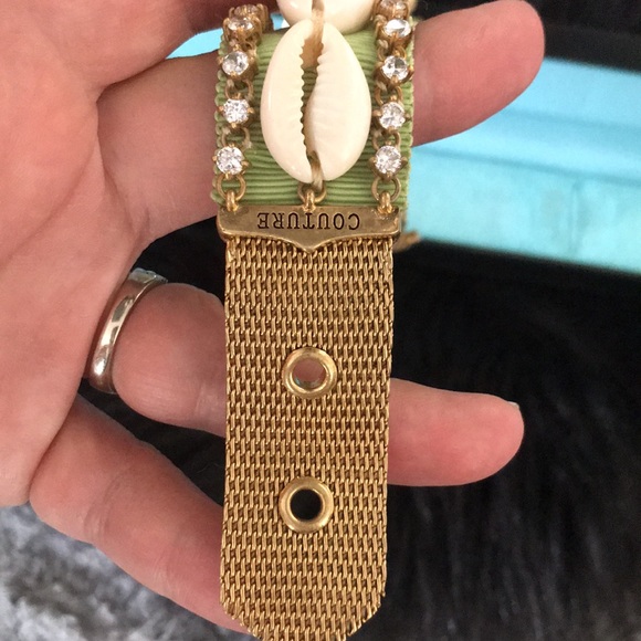 Juicy couture rhinestone bracelet shell leather - Picture 4 of 5